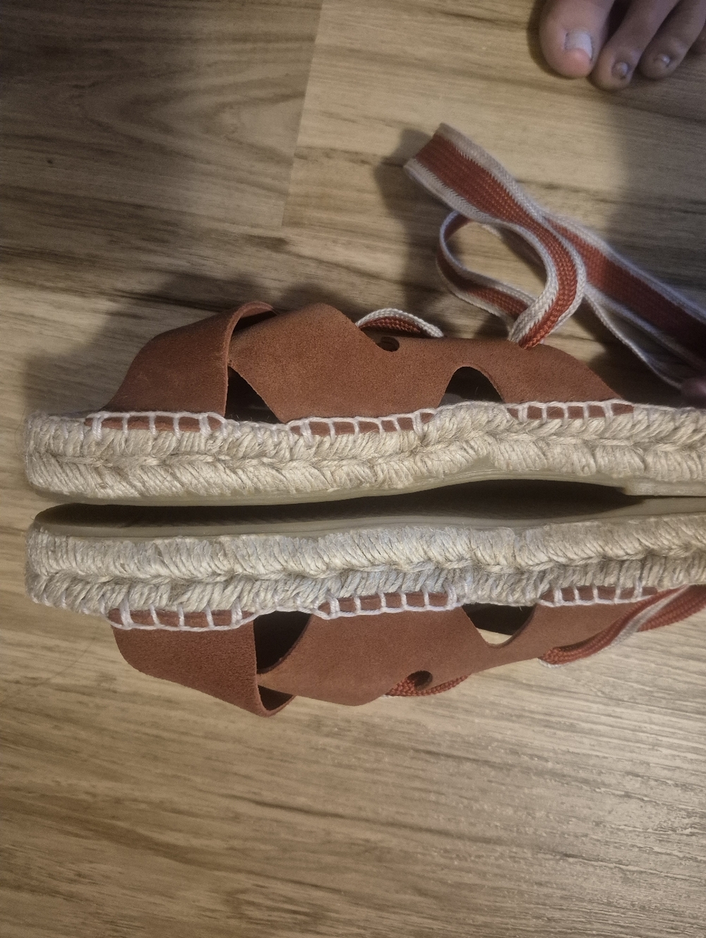 Palomita's Espadrille Ankle-Tie Sandals in Rust Red Size 10 New - Picture 7 of 11